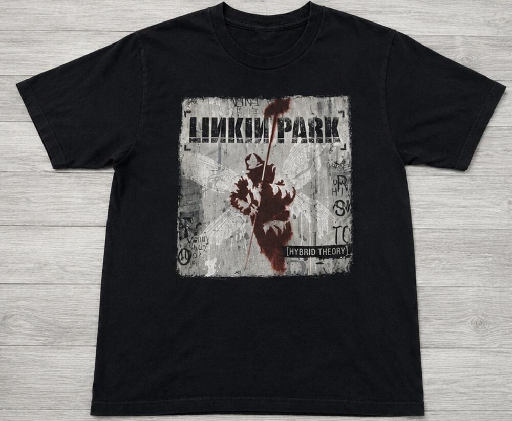 Hybrid Theory Linkin Park Graphic T-Shirt Black Short Sleeve Large